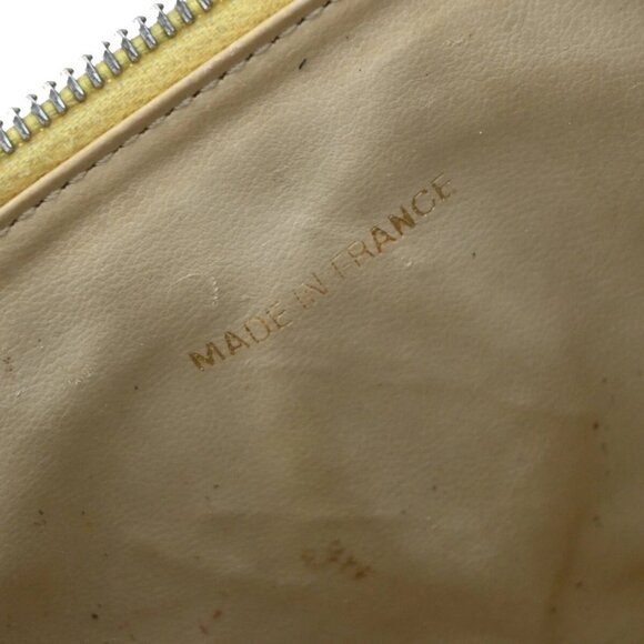 CHANEL Vanity Cosmetic Hand Bag Grained Calfskin Leather Yellow Vintage 93RF437 - Picture 14 of 15